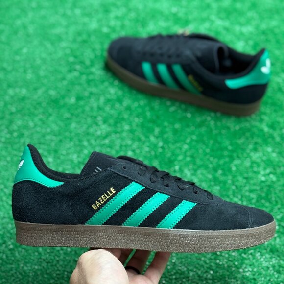 Adidas Gazelle Black Court Green Mens Shoes JH5394 NEW Multi Sz - Picture 1 of 4